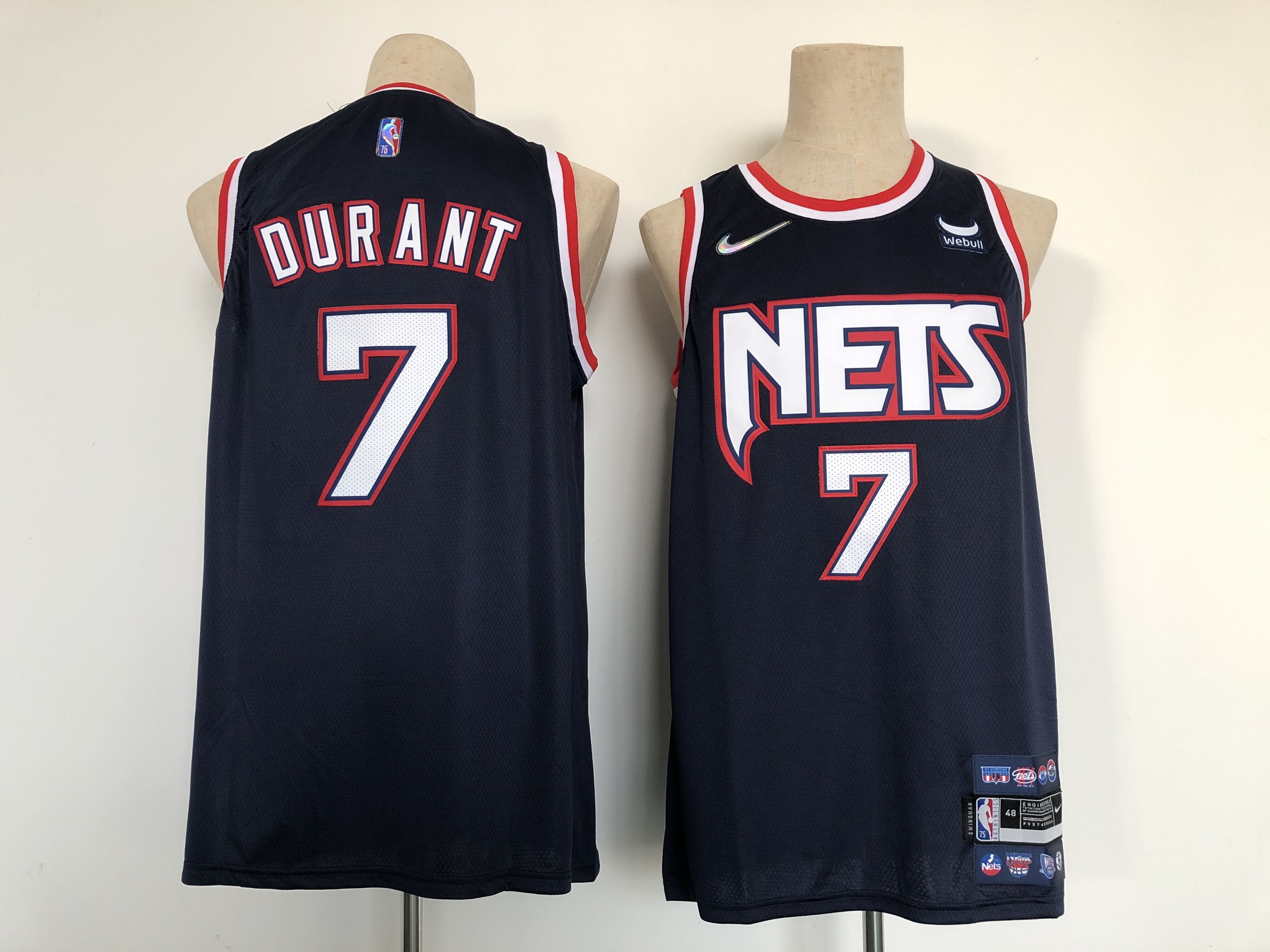Cheap Men Brooklyn Nets 7 Durant Dark blue 2022 City Edition Nike NBA Jersey